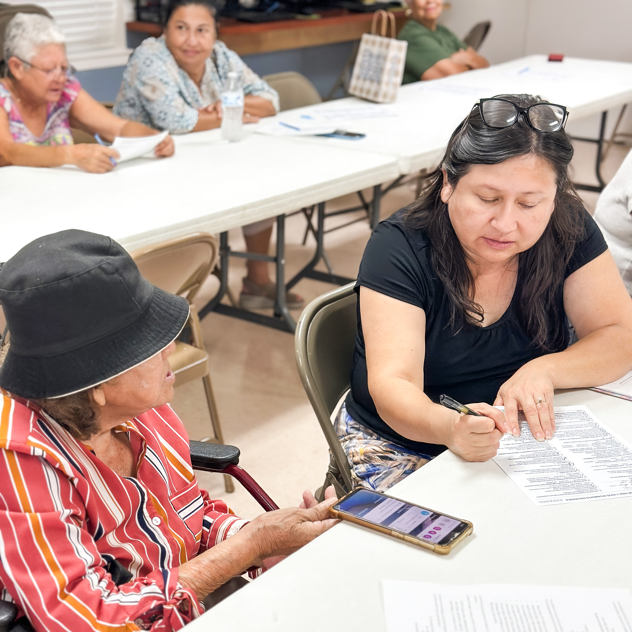 Workshop participant taking the survey
